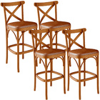 Kit 04 Banquetas Altas Cozinha Bancada Bar Sala Jantar Estofa