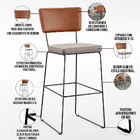 Kit 04 Banquetas Altas Cozinha Sala Jantar Fixa Allana L02 Co