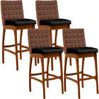 Kit 04 Banquetas Altas Cozinha Sala Jantar Fixa Mila L02 Cour