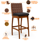 Kit 04 Banquetas Altas Cozinha Sala Jantar Fixa Mila L02 Cour