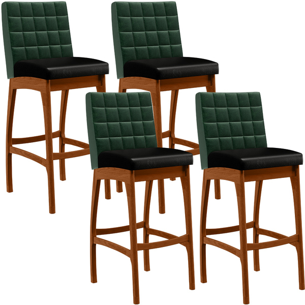 Kit 04 Banquetas Altas Cozinha Sala Jantar Fixa Mila L02 Fact