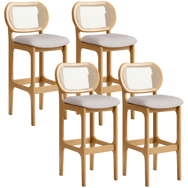 Kit 04 Banquetas Altas Para Cozinha Bancada Sala Tela Betta F