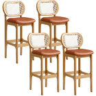 Kit 04 Banquetas Altas Para Cozinha Bancada Sala Tela Betta F