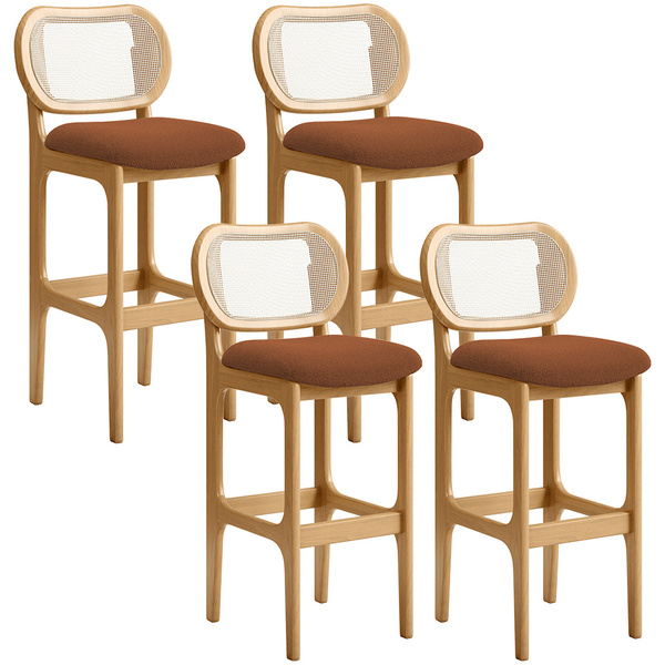 Kit 04 Banquetas Altas Para Cozinha Bancada Sala Tela Betta F