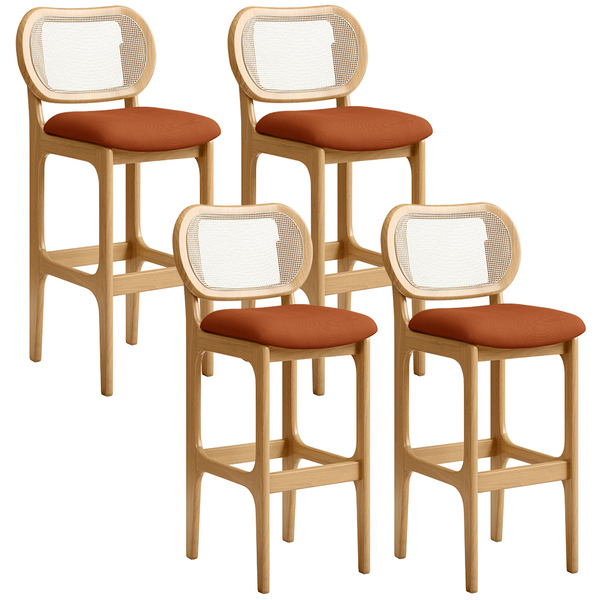 Kit 04 Banquetas Altas Para Cozinha Bancada Sala Tela Betta F