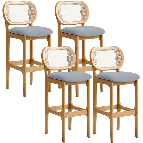 Kit 04 Banquetas Altas Para Cozinha Bancada Sala Tela Betta F