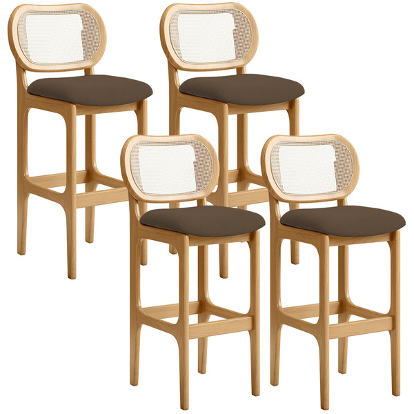 Kit 04 Banquetas Altas Para Cozinha Bancada Sala Tela Betta F