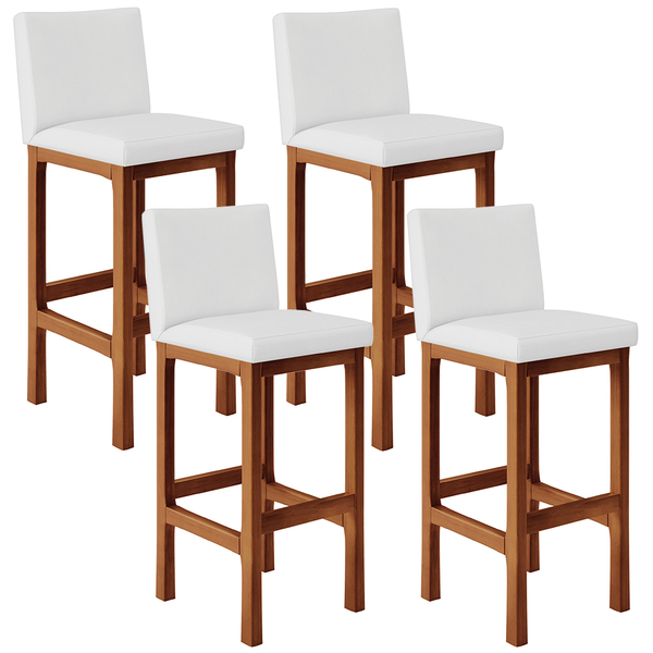 Kit 04 Banquetas Altas Para Cozinha Sala De Jantar Fixa Alya