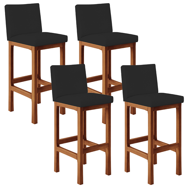 Kit 04 Banquetas Altas Para Cozinha Sala De Jantar Fixa Alya