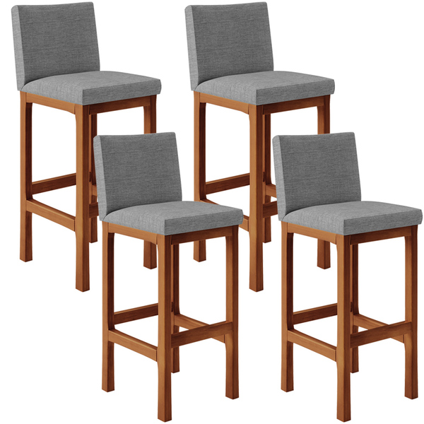 Kit 04 Banquetas Altas Para Cozinha Sala De Jantar Fixa Alya