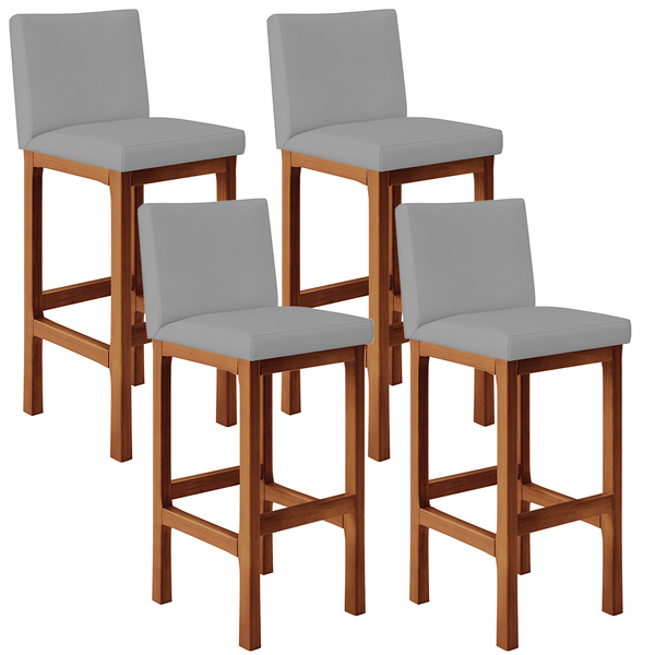 Kit 04 Banquetas Altas Para Cozinha Sala De Jantar Fixa Alya