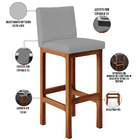 Kit 04 Banquetas Altas Para Cozinha Sala De Jantar Fixa Alya