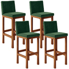 Kit 04 Banquetas Altas Para Cozinha Sala De Jantar Fixa Alya