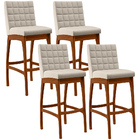 Kit 04 Banquetas Altas Para Cozinha Sala De Jantar Fixa Mila