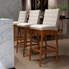 Kit 04 Banquetas Altas Para Cozinha Sala De Jantar Fixa Mila