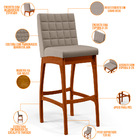 Kit 04 Banquetas Altas Para Cozinha Sala De Jantar Fixa Mila