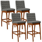 Kit 04 Banquetas Altas Para Cozinha Sala De Jantar Fixa Mila