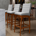 Kit 04 Banquetas Altas Para Cozinha Sala De Jantar Fixa Mila