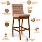 Kit 04 Banquetas Altas Para Cozinha Sala De Jantar Fixa Mila