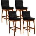 Kit 04 Banquetas Altas Para Cozinha Sala De Jantar Fixa Mila