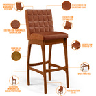 Kit 04 Banquetas Altas Para Cozinha Sala De Jantar Fixa Mila