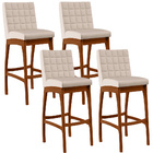 Kit 04 Banquetas Altas Para Cozinha Sala De Jantar Fixa Mila