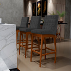 Kit 04 Banquetas Altas Para Cozinha Sala De Jantar Fixa Mila