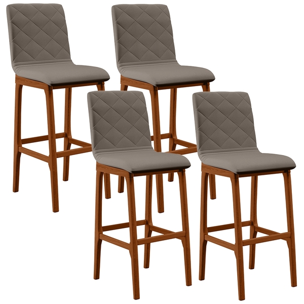 Kit 04 Banquetas Altas Para Cozinha Sala De Jantar Fixa Zoe L