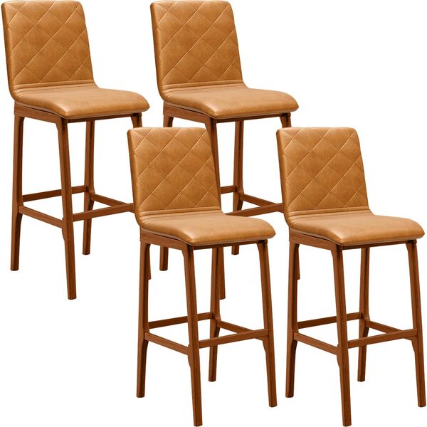 Kit 04 Banquetas Altas Para Cozinha Sala De Jantar Fixa Zoe L