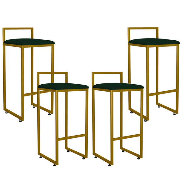 Kit 04 Banquetas Altas Para Cozinha Sala De Jantar Hanna L02