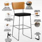 Kit 04 Banquetas Altas Sala De Jantar Fixa Allana L02 Couríss