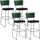 Kit 04 Banquetas Altas Sala De Jantar Fixa Allana L02 Facto V