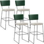 Kit 04 Banquetas Altas Sala De Jantar Fixa Allana L02 Facto V