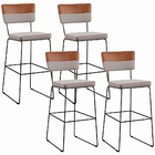 Kit 04 Banquetas Altas Sala De Jantar Fixa Allana L02 Faixa C