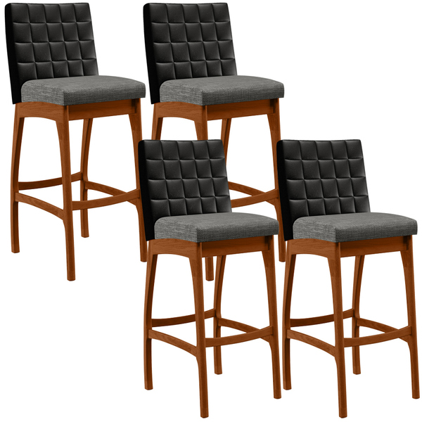 Kit 04 Banquetas Altas Sala De Jantar Fixa Mila L02 Couríssim