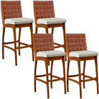 Kit 04 Banquetas Altas Sala De Jantar Fixa Mila L02 Couríssim