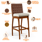 Kit 04 Banquetas Altas Sala De Jantar Fixa Mila L02 Couríssim