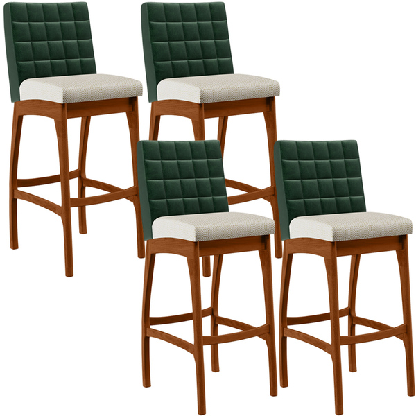 Kit 04 Banquetas Altas Sala De Jantar Fixa Mila L02 Facto Ver