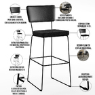 Kit 04 Banquetas Altas Sala Jantar Fixa Allana L02 Couríssimo