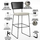 Kit 04 Banquetas Altas Sala Jantar Fixa Allana L02 Couríssimo