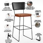 Kit 04 Banquetas Altas Sala Jantar Fixa Allana L02 Couríssimo