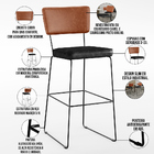 Kit 04 Banquetas Altas Sala Jantar Fixa Allana L02 Couríssimo