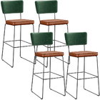 Kit 04 Banquetas Altas Sala Jantar Fixa Allana L02 Facto Verd