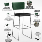 Kit 04 Banquetas Altas Sala Jantar Fixa Allana L02 Facto Verd