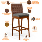 Kit 04 Banquetas Altas Sala Jantar Fixa Mila L02 Couríssimo M