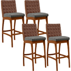 Kit 04 Banquetas Altas Sala Jantar Fixa Mila L02 Couríssimo M