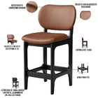 Kit 04 Banquetas Baixa Bar Cozinha E Sala De Jantar Fixa Bett