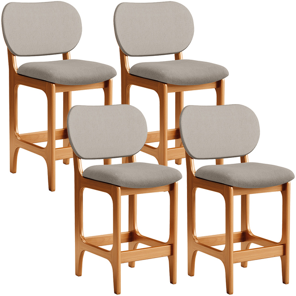 Kit 04 Banquetas Baixa Bar Cozinha E Sala De Jantar Fixa Bett