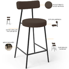 Kit 04 Banquetas Baixa Bar Cozinha Sala De Jantar Em Aço Milã