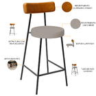 Kit 04 Banquetas Baixa Bar Cozinha Sala Jantar Milão L02 Cour